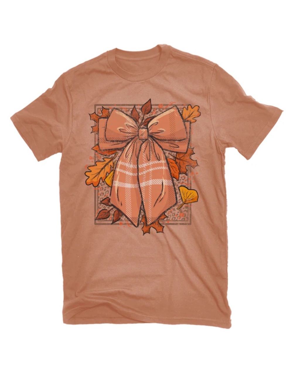 Women's Orange Light Weight Short Sleeve Fall Graphic T-shirt